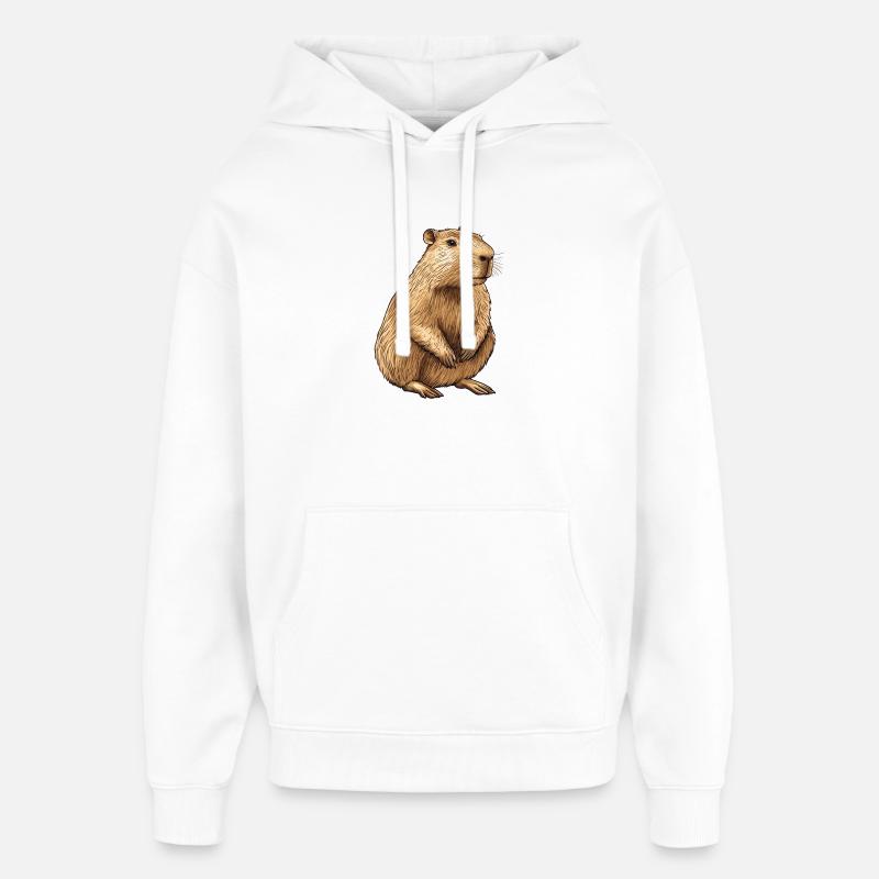 Capybara Portrait - Sweat à capuche unisexe Stanley/Stella Oversized - blanc