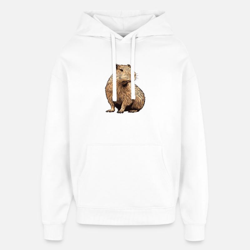 Capybara - Oversized Unisex Hoodie von Stanley/Stella - Weiß