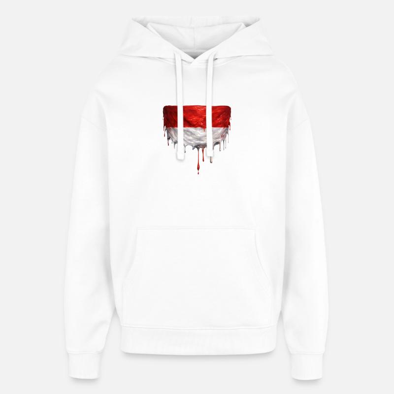 Drapeau indonésien dégoulinant - Sweat à capuche unisexe Stanley/Stella Oversized - blanc