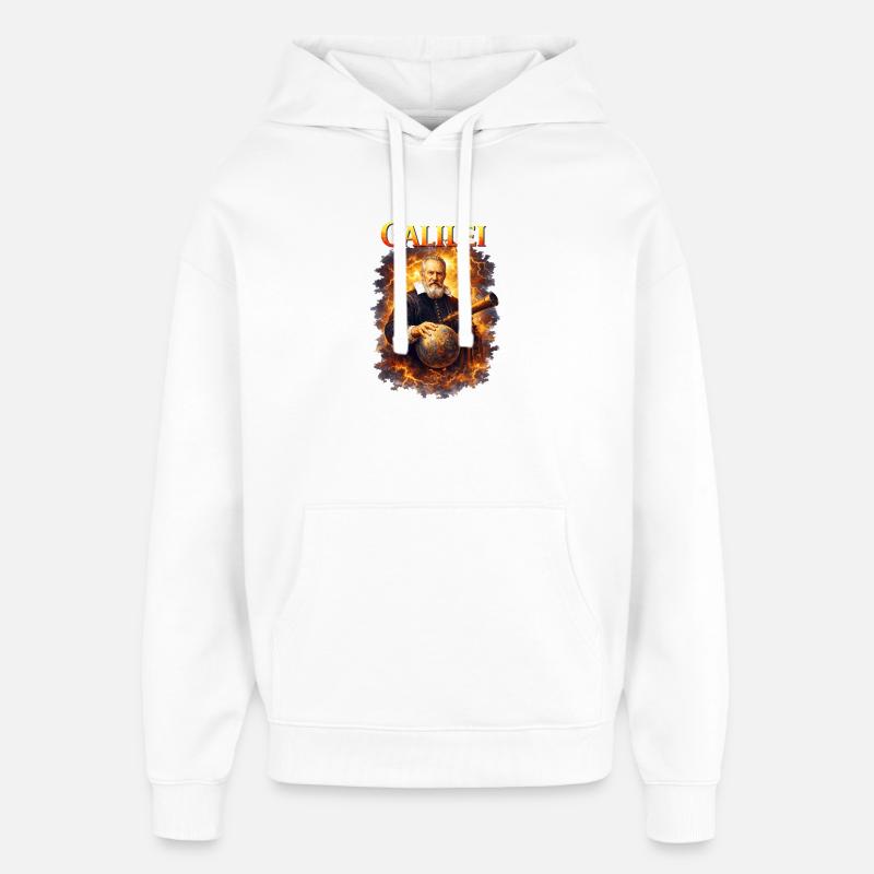 Portrait de Galilée Galilei - Sweat à capuche unisexe Stanley/Stella Oversized - blanc
