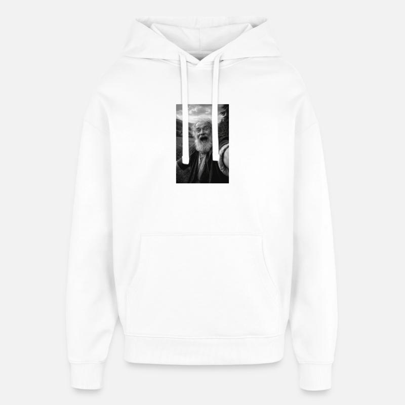 Autoportrait de Galilée Galilei - Sweat à capuche unisexe Stanley/Stella Oversized - blanc