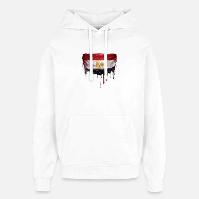 Art de chute de drapeau égyptien - Sweat à capuche unisexe Stanley/Stella Oversized - blanc