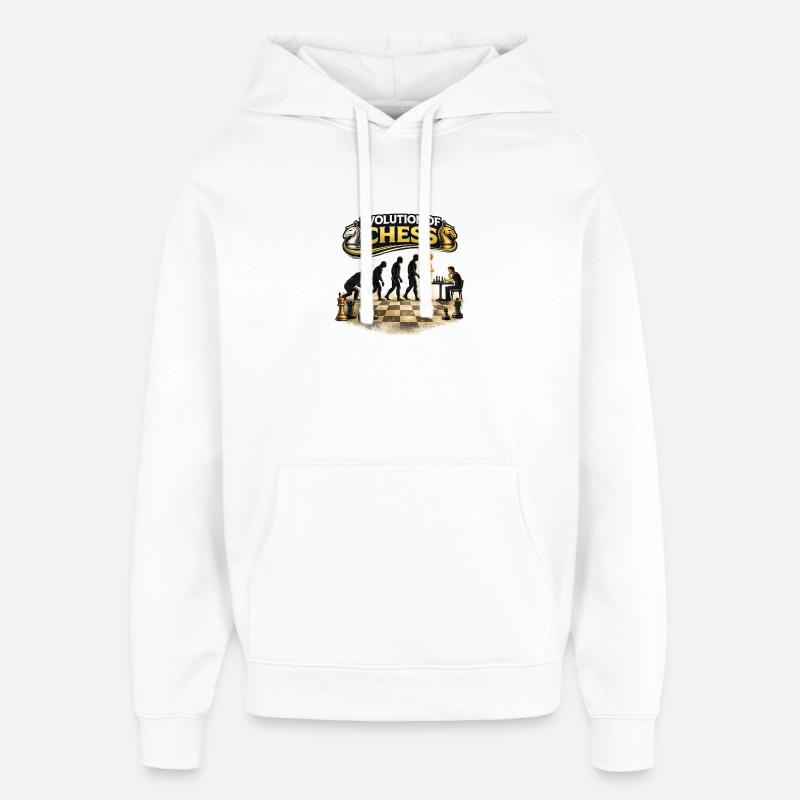 Évolution des échecs - Sweat à capuche unisexe Stanley/Stella Oversized - blanc
