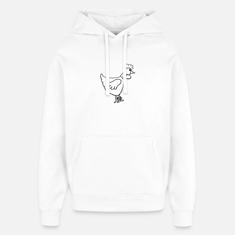 Poule Poule Poule Poule - Sweat à capuche unisexe Stanley/Stella Oversized - blanc