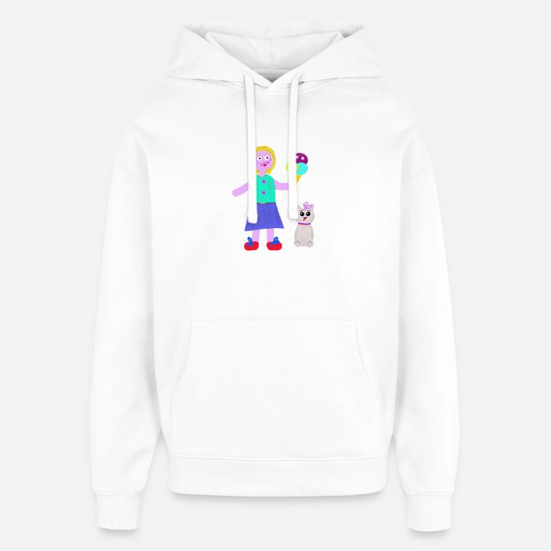 Eiscreme-Mädchen Eiscreme Eiswaffel Eis - Oversized Unisex Hoodie by Stanley/Stella - white