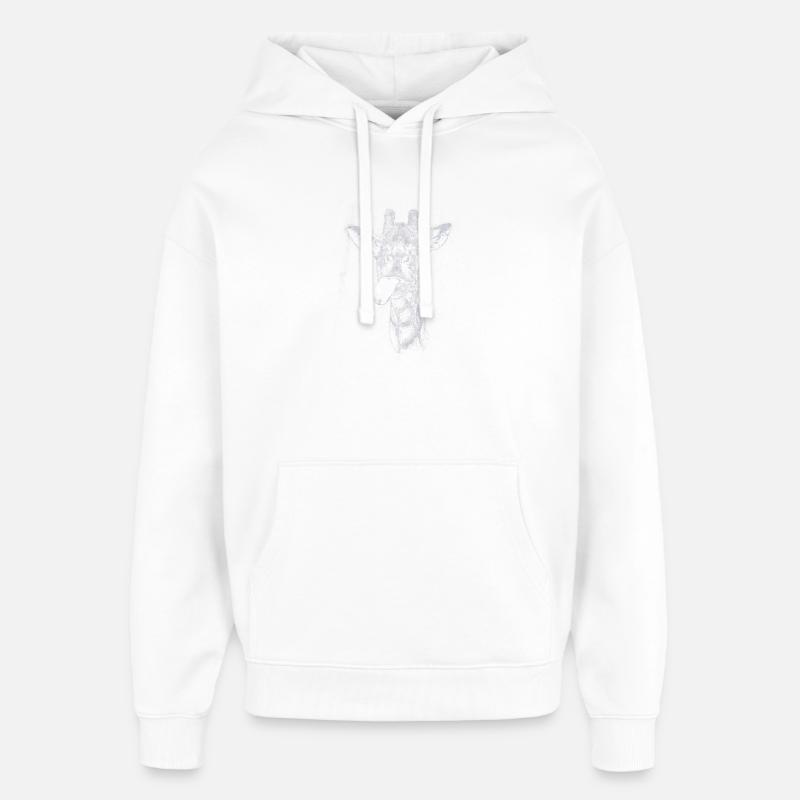 Girafe drôle à la langue - Sweat à capuche unisexe Stanley/Stella Oversized - blanc