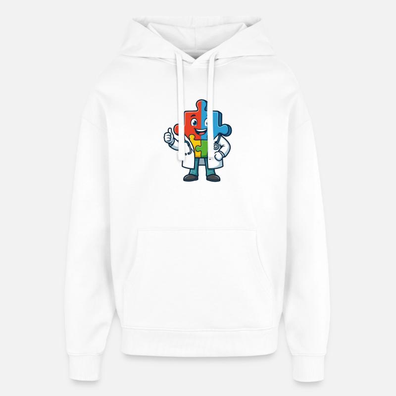 Puzzle Pals Docteur Mascotte - Sweat à capuche unisexe Stanley/Stella Oversized - blanc