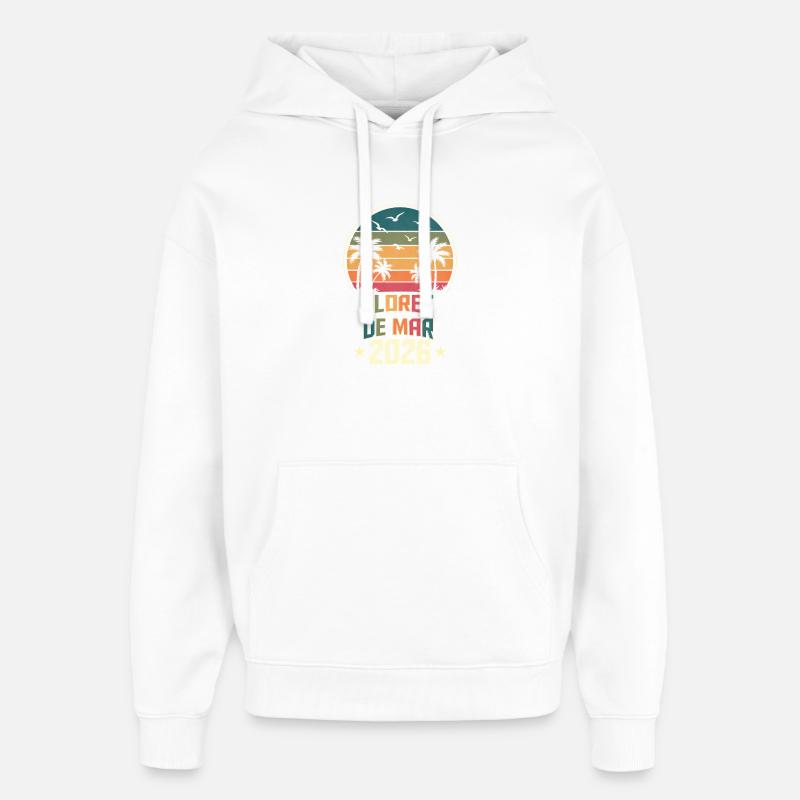 Lloret de Mar 2026 - Sweat à capuche unisexe Stanley/Stella Oversized - blanc