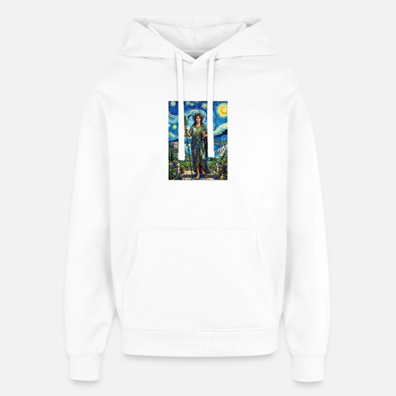 La Nuit étoilée de Dionysos - Sweat à capuche unisexe Stanley/Stella Oversized - blanc