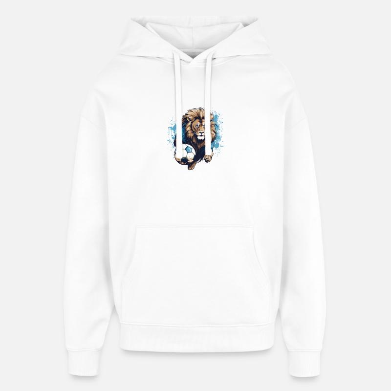 Équipe de football des Lions - Sweat à capuche unisexe Stanley/Stella Oversized - blanc