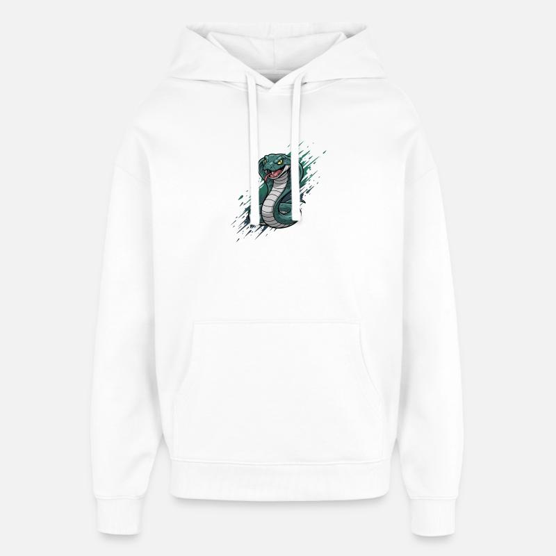 Cobra dans un motif d’impression d’attaque - Sweat à capuche unisexe Stanley/Stella Oversized - blanc