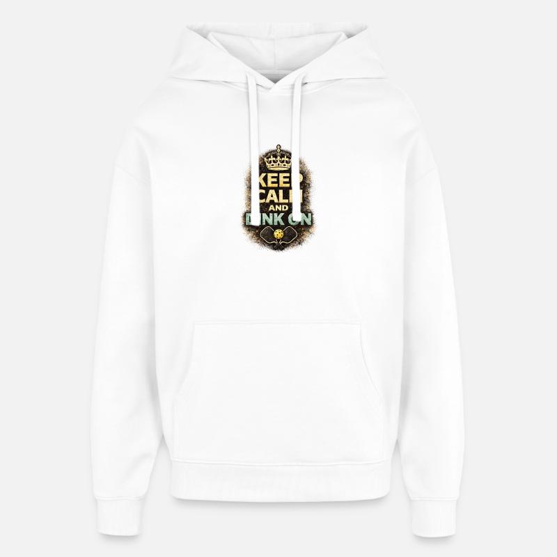 Restez calme : Faites du pickleball - Sweat à capuche unisexe Stanley/Stella Oversized - blanc