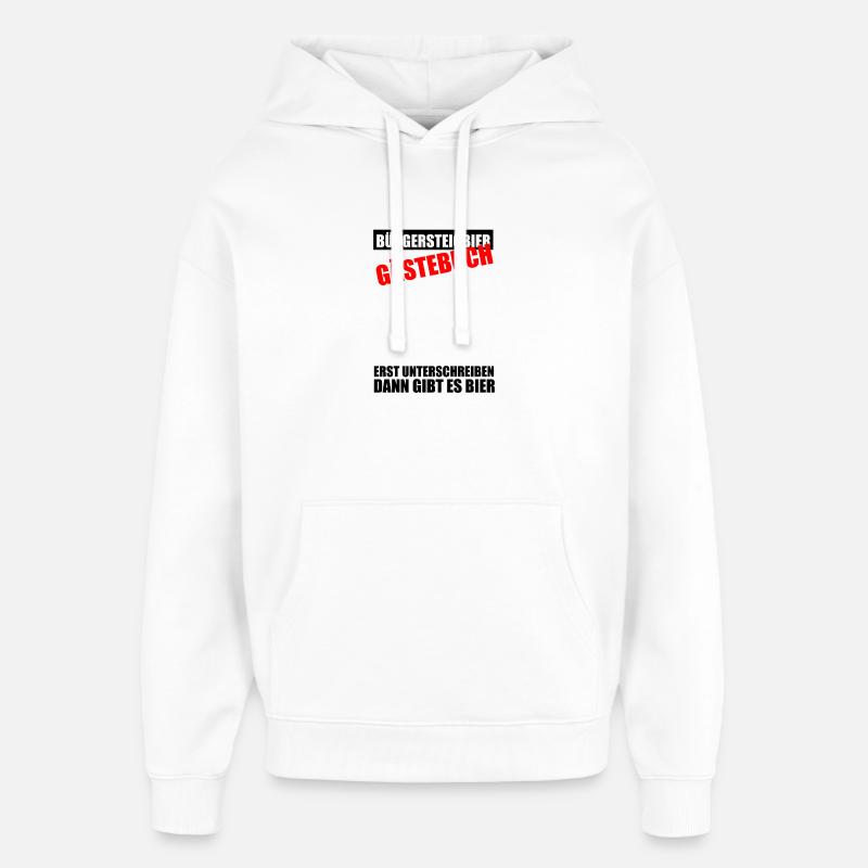 Gästebuch Bürgersteigbier Ortskontrollfahrt OKF - Oversized Unisex Hoodie von Stanley/Stella - Weiß