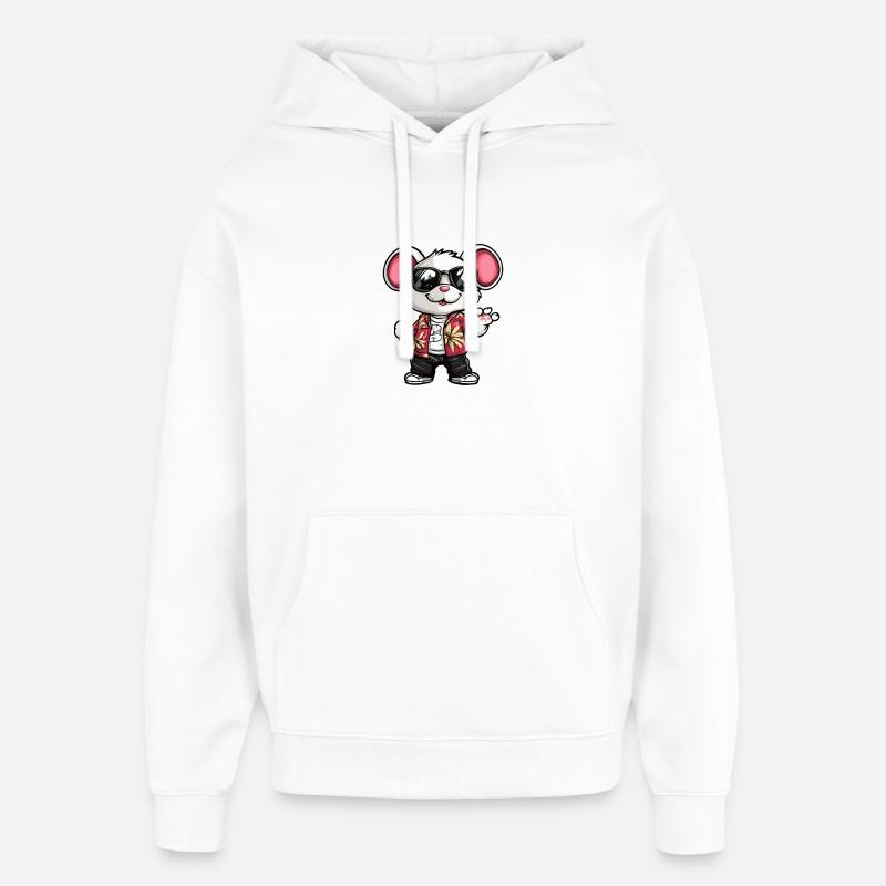 Maus Comic Urlaub - Oversized Unisex Hoodie von Stanley/Stella - Weiß