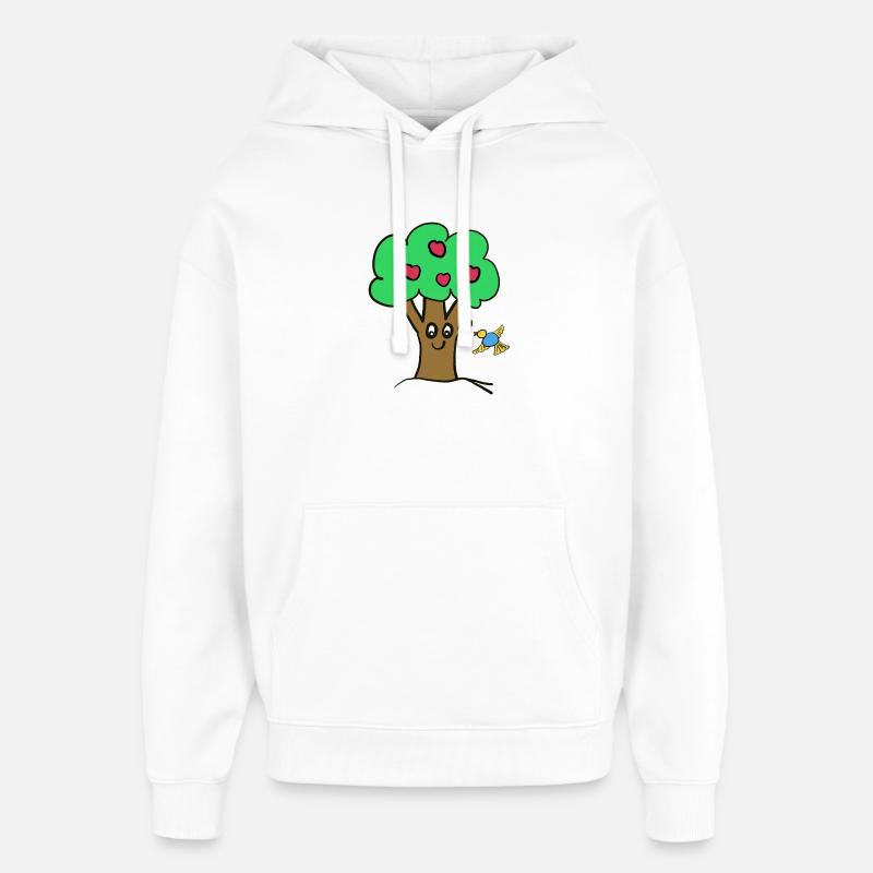 Pommier Arbre Oiseau de la nature - Sweat à capuche unisexe Stanley/Stella Oversized - blanc