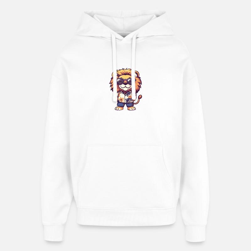 Vacances Lion Comic - Sweat à capuche unisexe Stanley/Stella Oversized - blanc