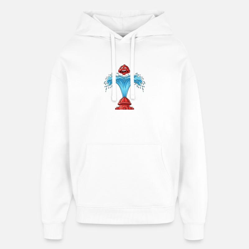 Heart bubbles from hydrant - Oversized Unisex Hoodie by Stanley/Stella - white