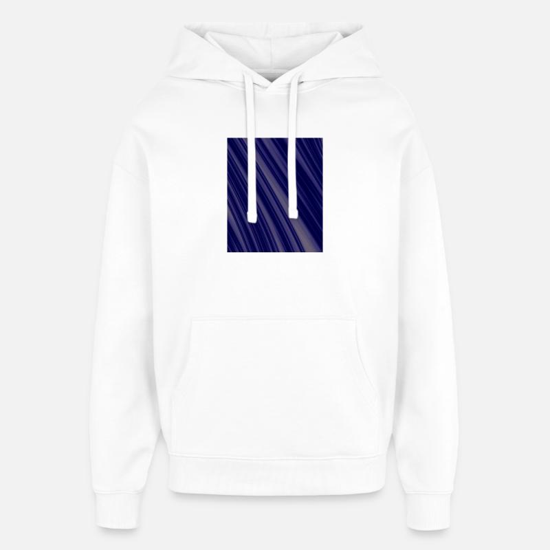 Structures diagonales de la Marine - Sweat à capuche unisexe Stanley/Stella Oversized - blanc