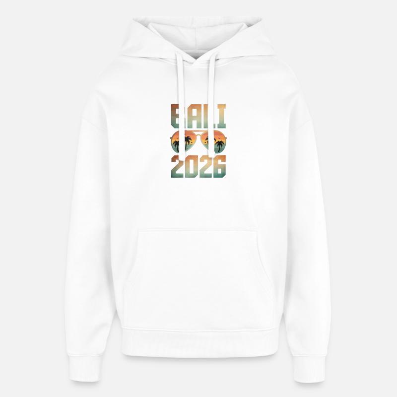 Bali 2026 - Sweat à capuche unisexe Stanley/Stella Oversized - blanc