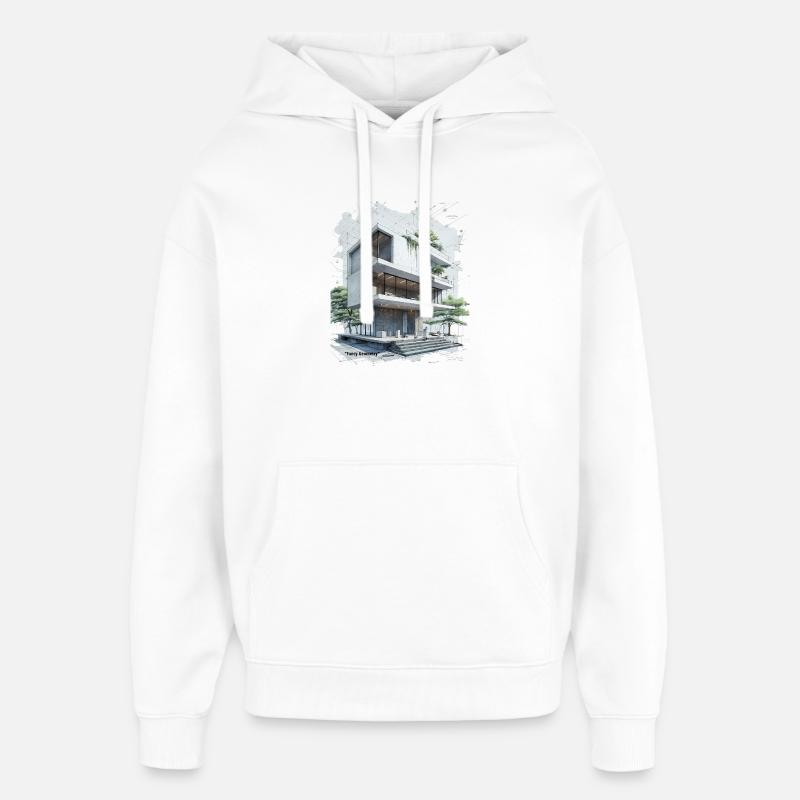 Fancy Geometry Modern House - Sweat à capuche unisexe Stanley/Stella Oversized - blanc
