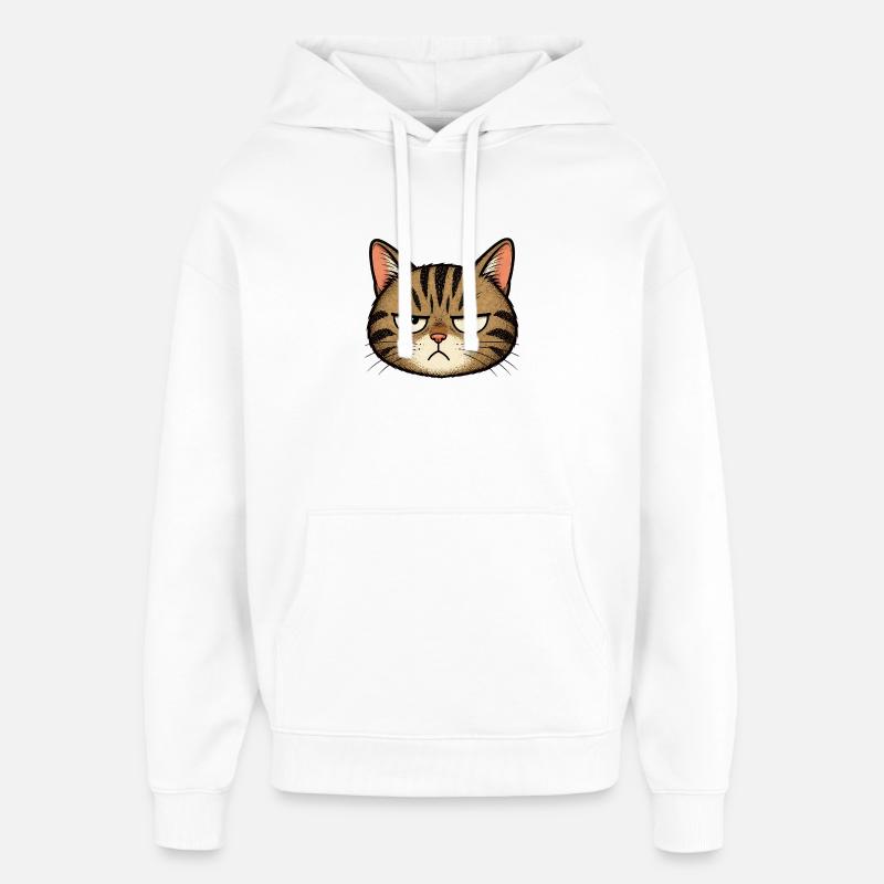 Dessin animé Grim Cat - Sweat à capuche unisexe Stanley/Stella Oversized - blanc