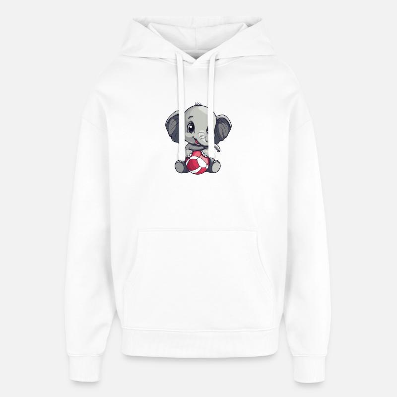 Petit éléphant avec balle - Sweat à capuche unisexe Stanley/Stella Oversized - blanc