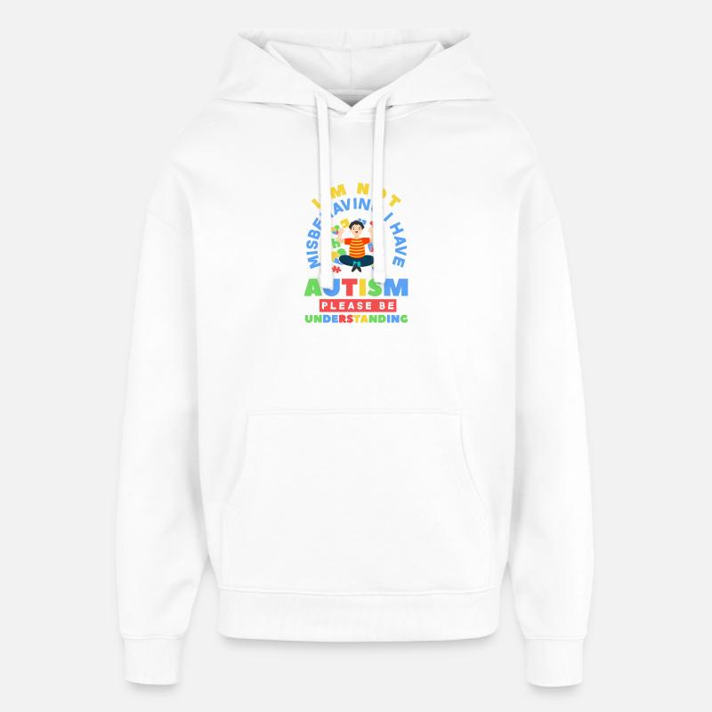 Compréhension de l’autisme : Puzzle Hearts - Sweat à capuche unisexe Stanley/Stella Oversized - blanc