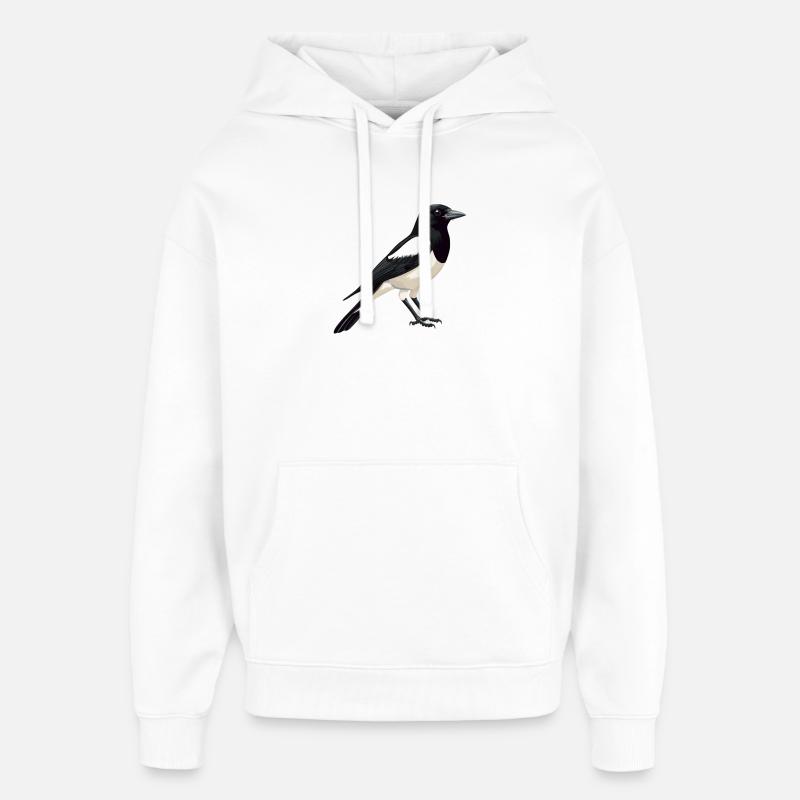 Pies Magpie - Sweat à capuche unisexe Stanley/Stella Oversized - blanc