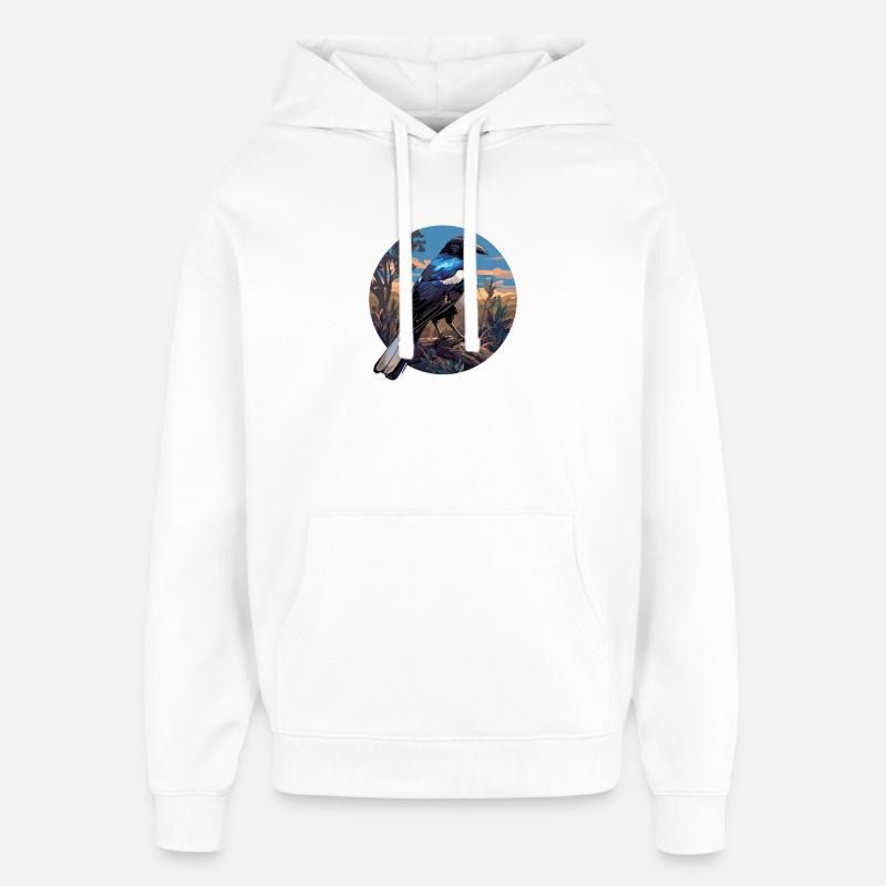 Pies Magpie - Sweat à capuche unisexe Stanley/Stella Oversized - blanc