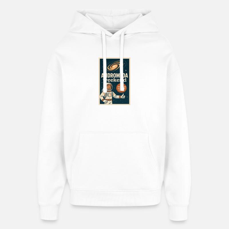 Week-end d’Andromède | Humour spatial rétro - Sweat à capuche unisexe Stanley/Stella Oversized - blanc