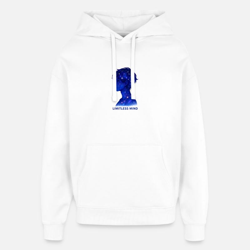 Limitless Mind Galaxie Silhouette - Sweat à capuche unisexe Stanley/Stella Oversized - blanc