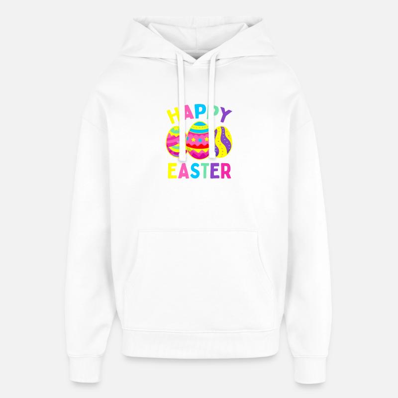 Vivid Easter Eggs Parade - Oversized Unisex Hoodie by Stanley/Stella - white