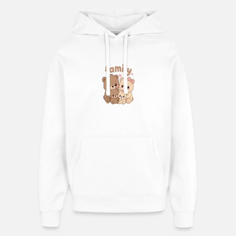Équipe familiale de câlins d’ours - Sweat à capuche unisexe Stanley/Stella Oversized - blanc