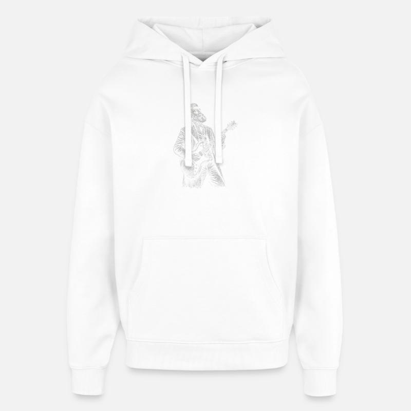 John Brown joue de la guitare - Sweat à capuche unisexe Stanley/Stella Oversized - blanc