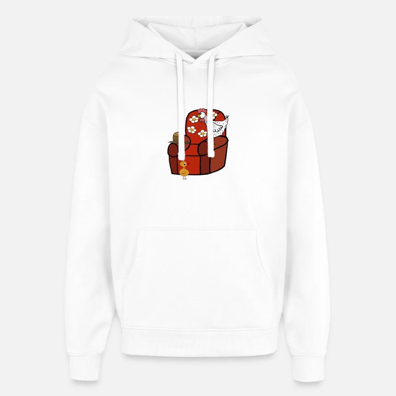 Funny Chickens After-Work Chicken - Oversized Unisex Hoodie by Stanley/Stella - white