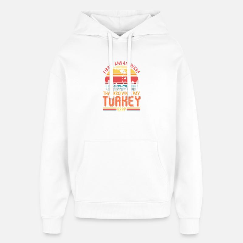 Thanksgiving Turkey Drop Retro Geschenk - Oversized Unisex Hoodie von Stanley/Stella - Weiß