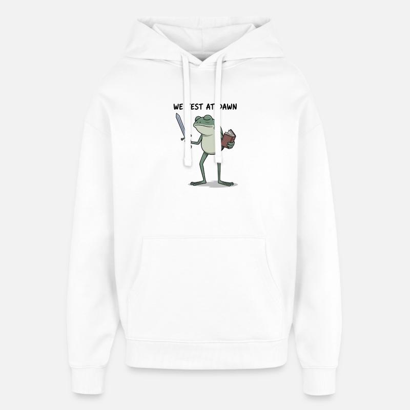Nous testons à Dawn Frog Knight - Sweat à capuche unisexe Stanley/Stella Oversized - blanc