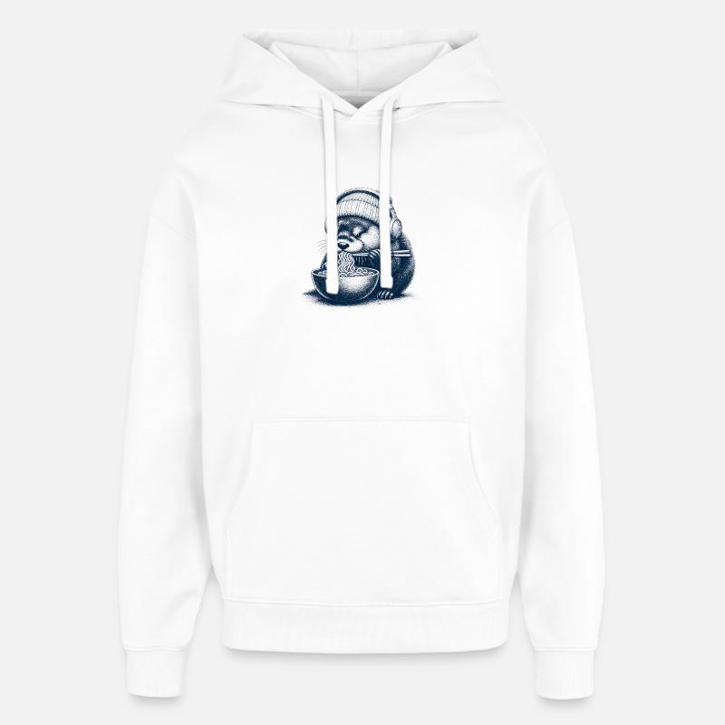 Loutre Ramen - Sweat à capuche unisexe Stanley/Stella Oversized - blanc