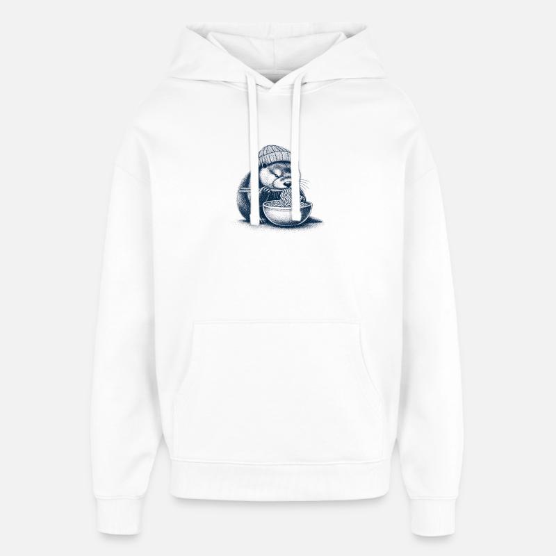 Loutre Ramen - Sweat à capuche unisexe Stanley/Stella Oversized - blanc