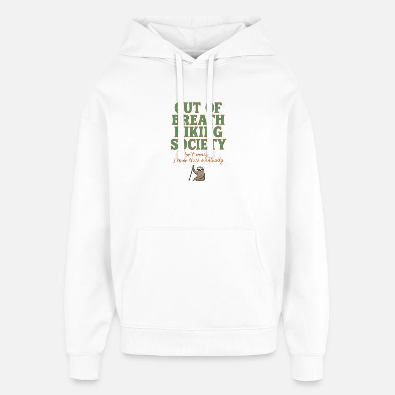 Société de randonnée essoufflée - Sweat à capuche unisexe Stanley/Stella Oversized - blanc