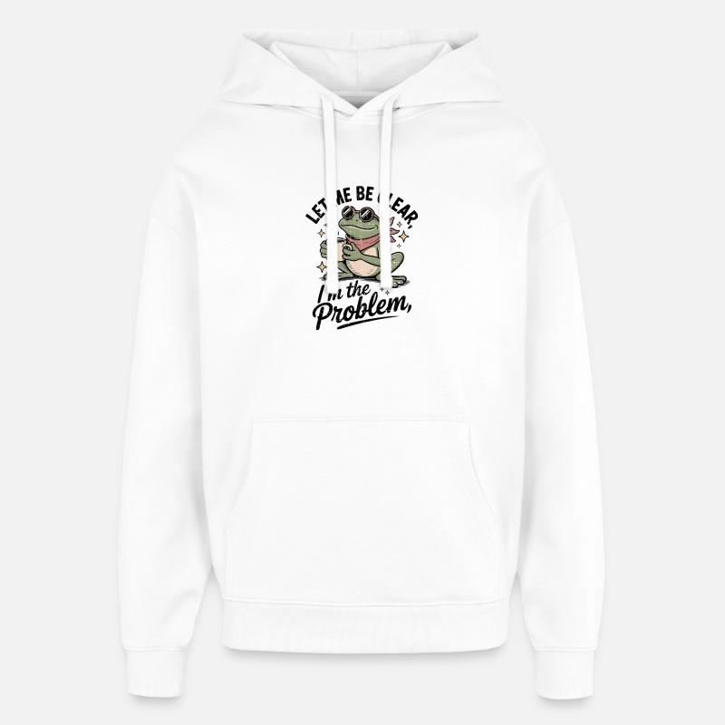 Koffeinhaltiger Frosch: Ich bin das Problem - Oversized Unisex Hoodie von Stanley/Stella - Weiß