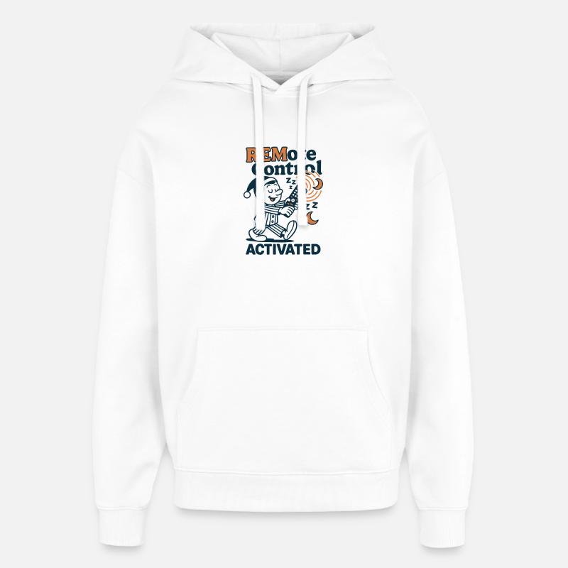 Télécommande de veille | Humour somnambule - Sweat à capuche unisexe Stanley/Stella Oversized - blanc