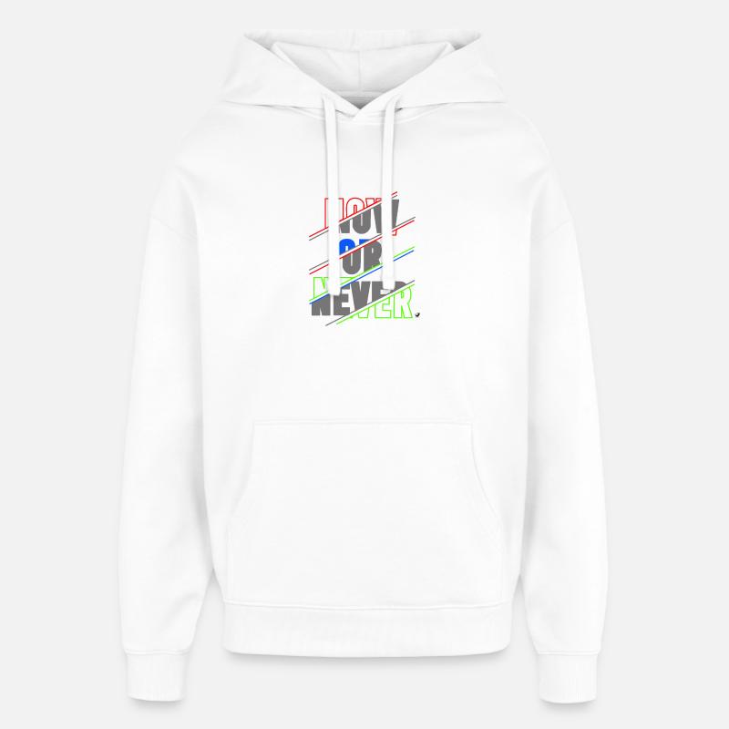 Aujourd’hui Ore Never Lettering - Sweat à capuche unisexe Stanley/Stella Oversized - blanc