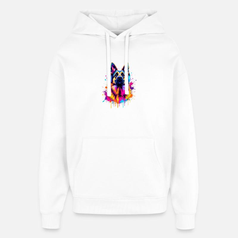 Berger allemand - Sweat à capuche unisexe Stanley/Stella Oversized - blanc