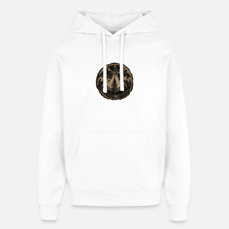 Moonlit Forest Circle - Oversized Unisex Hoodie by Stanley/Stella - white