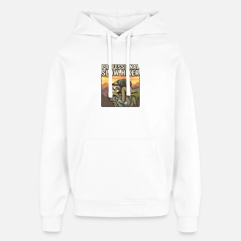 Randonneur lent professionnel - Sweat à capuche unisexe Stanley/Stella Oversized - blanc