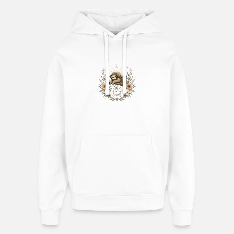Langsame Wandergesellschaft Faultierkunst - Oversized Unisex Hoodie von Stanley/Stella - Weiß