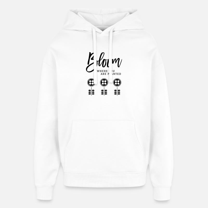 Fleurir - Sweat à capuche unisexe Stanley/Stella Oversized - blanc