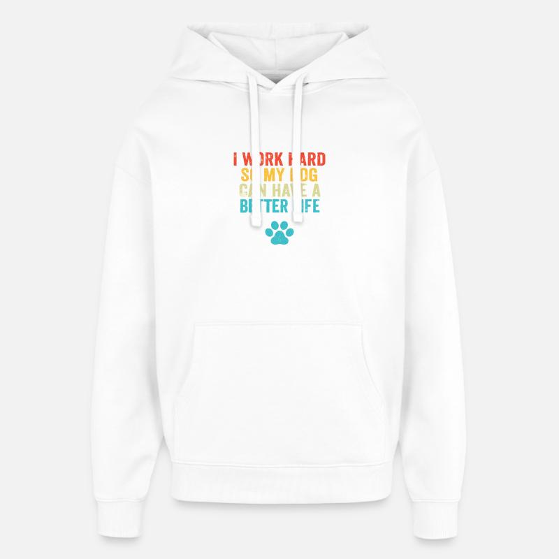 T-shirt Dog Lover Hustle - Sweat à capuche unisexe Stanley/Stella Oversized - blanc