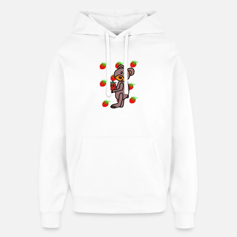 Erdbeere Teddy Kinder Bär - Oversized Unisex Hoodie von Stanley/Stella - Weiß